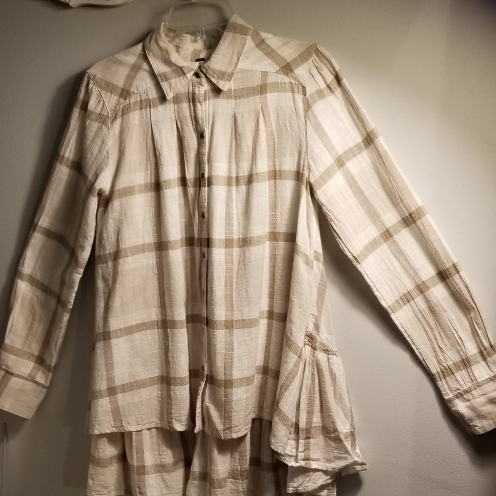 Free People/Starlight Plaid/Tan/Ladies/Blouse